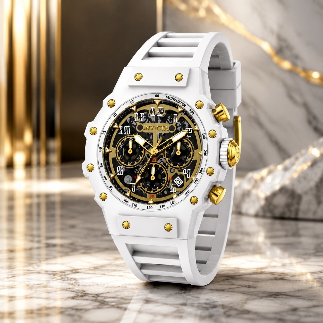 Invicta Racing Vaulthan Men’s Watch – 44mm, White (69649)