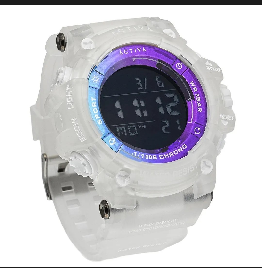 Activa Summit X Invicta Digital Men’s Watch. 50mm White/Blue/Purple ACW8046-001