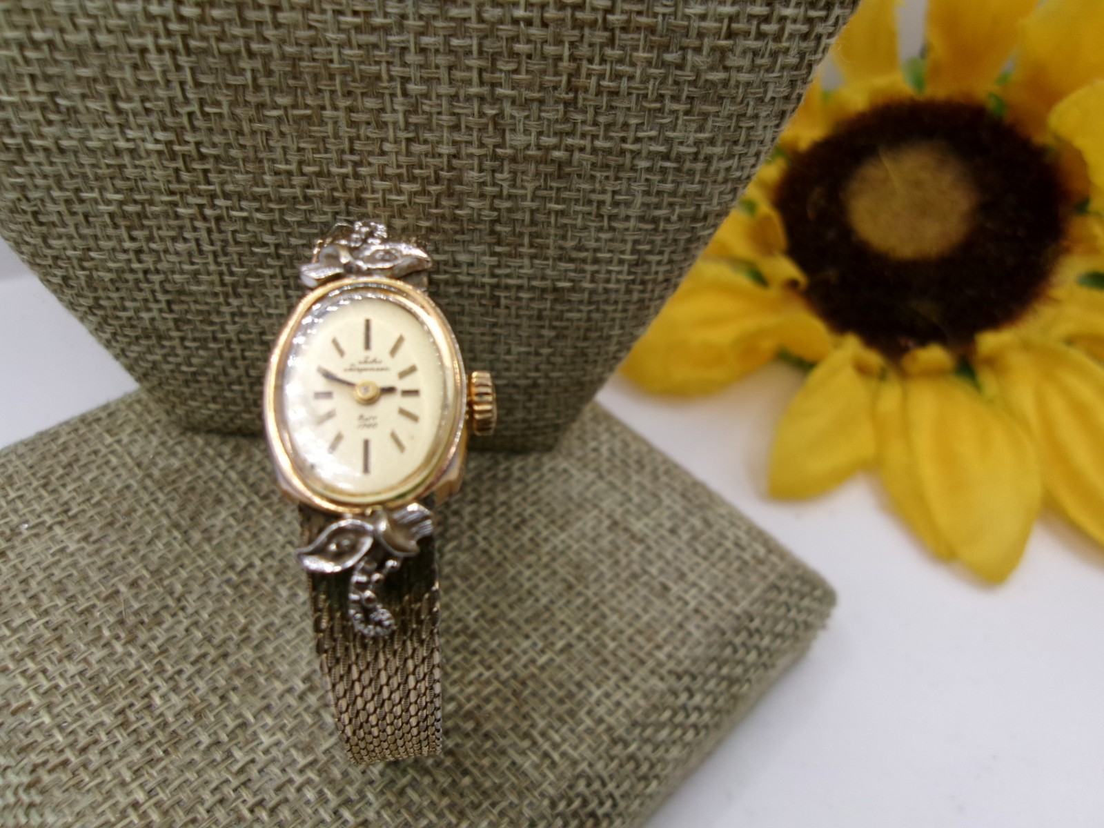 Rare Vtg Gold Filled~Jules Jurgensen Manual Ladies GF Band Watch~Needs Repair