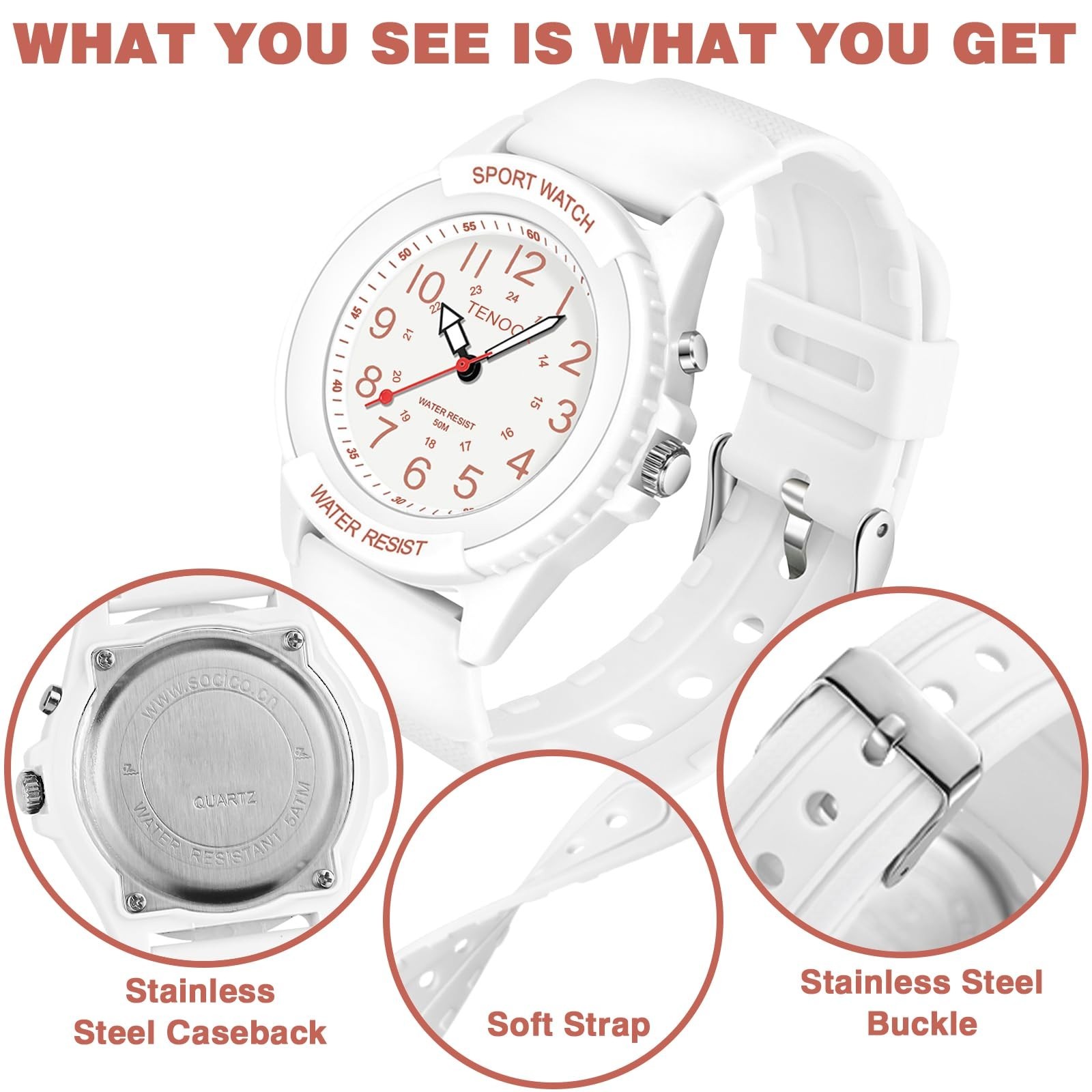 Waterproof Medical Nurse Watch for Students & Professionals, Night Light, Easy R