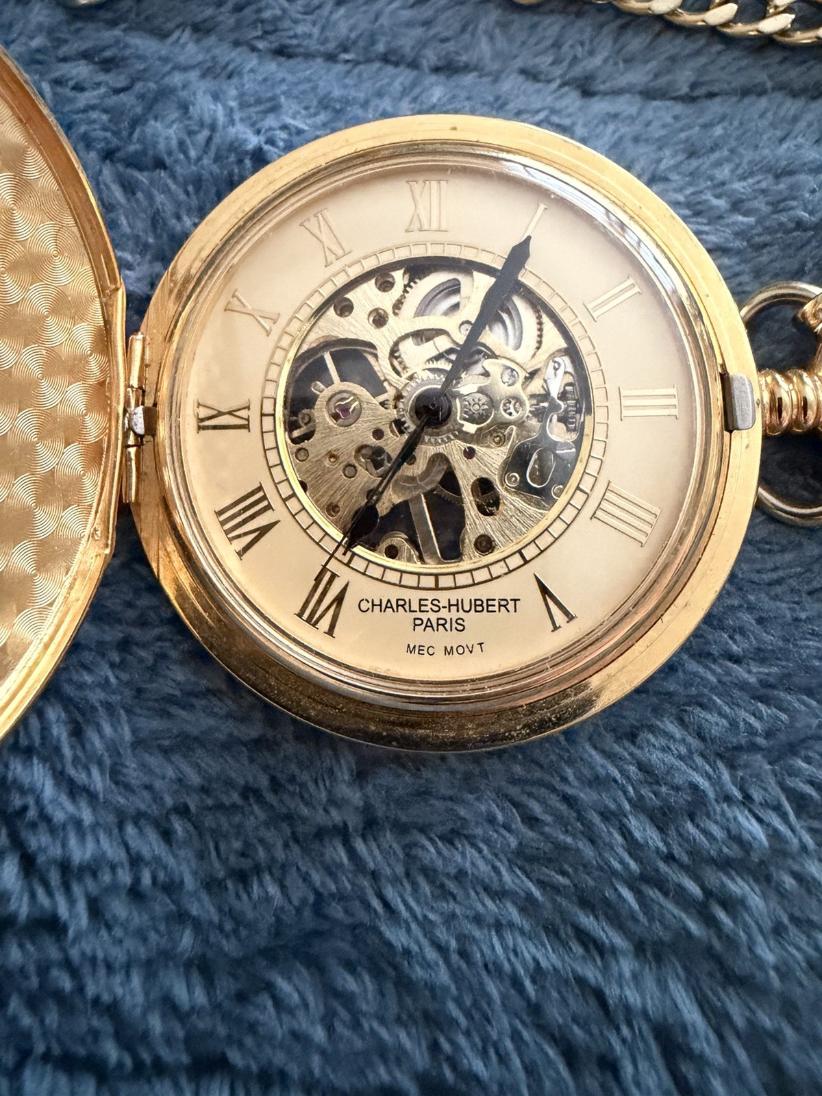Charles Hubert Gold-Finish Open Face Pocket Watch