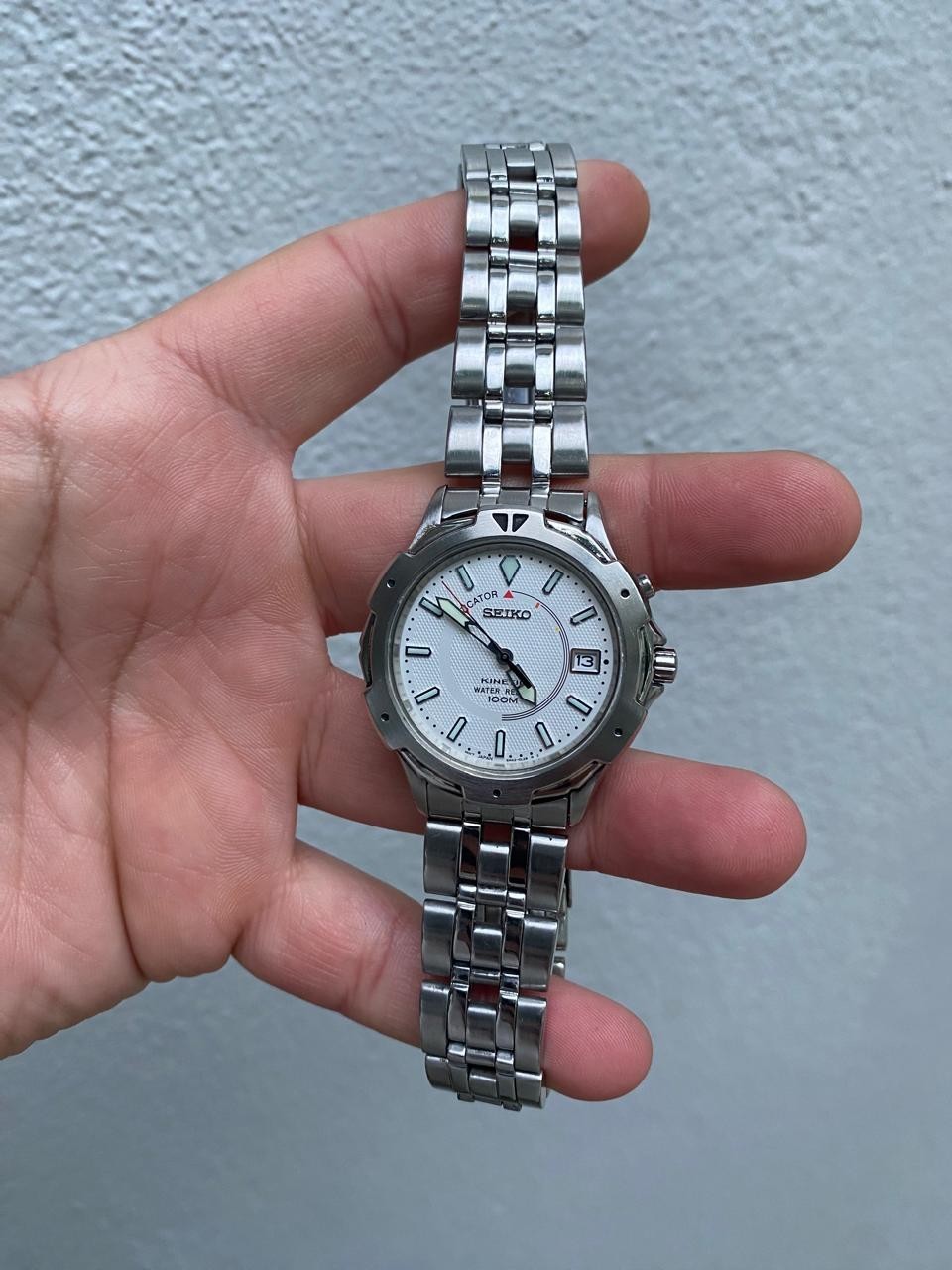 1990s Rare Men’s Seiko Kinetic 5M42-OH19 100M Japan Date 36mm Watch