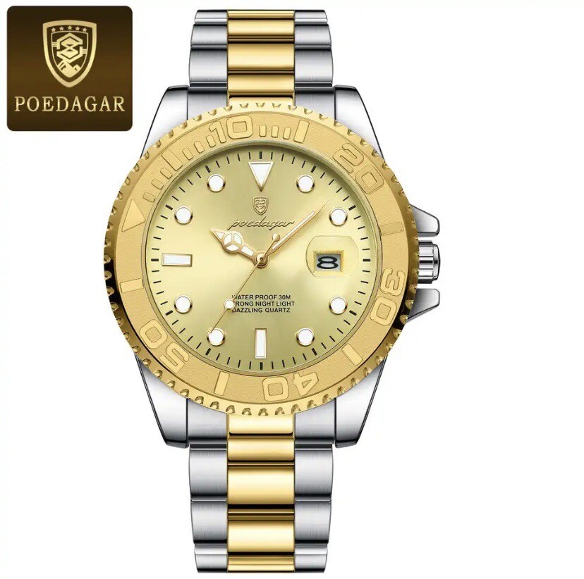 POEDGAR Men’s Sport Waterproof Quartz Watch 26mm