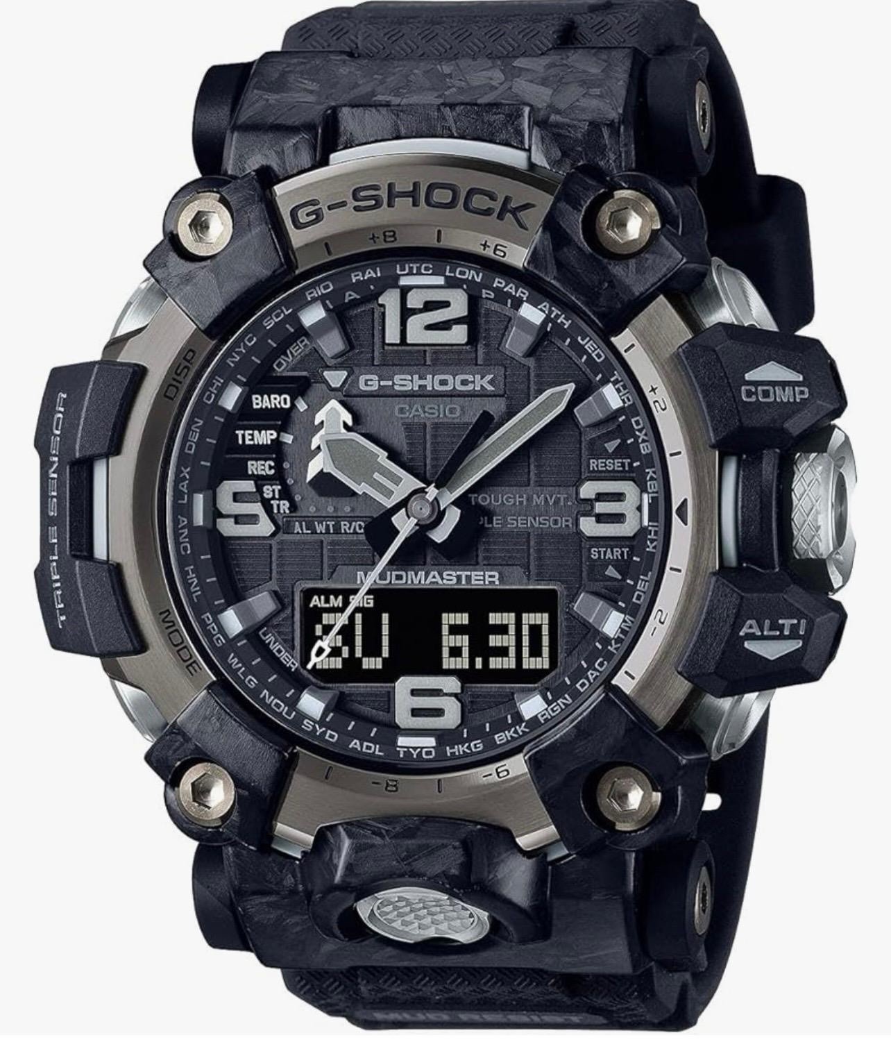 Casio G-Shock Mudmaster Men’s Quartz Ana-Digi Black Resin Strap 200m 55mm