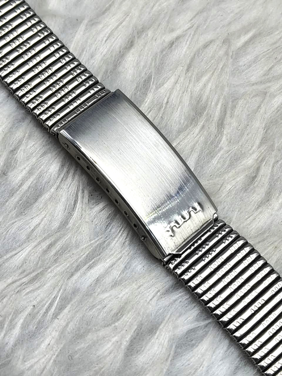 Stainless Steel Expandable Watch Band Silver Stretch Bracelet with Fold Clasp