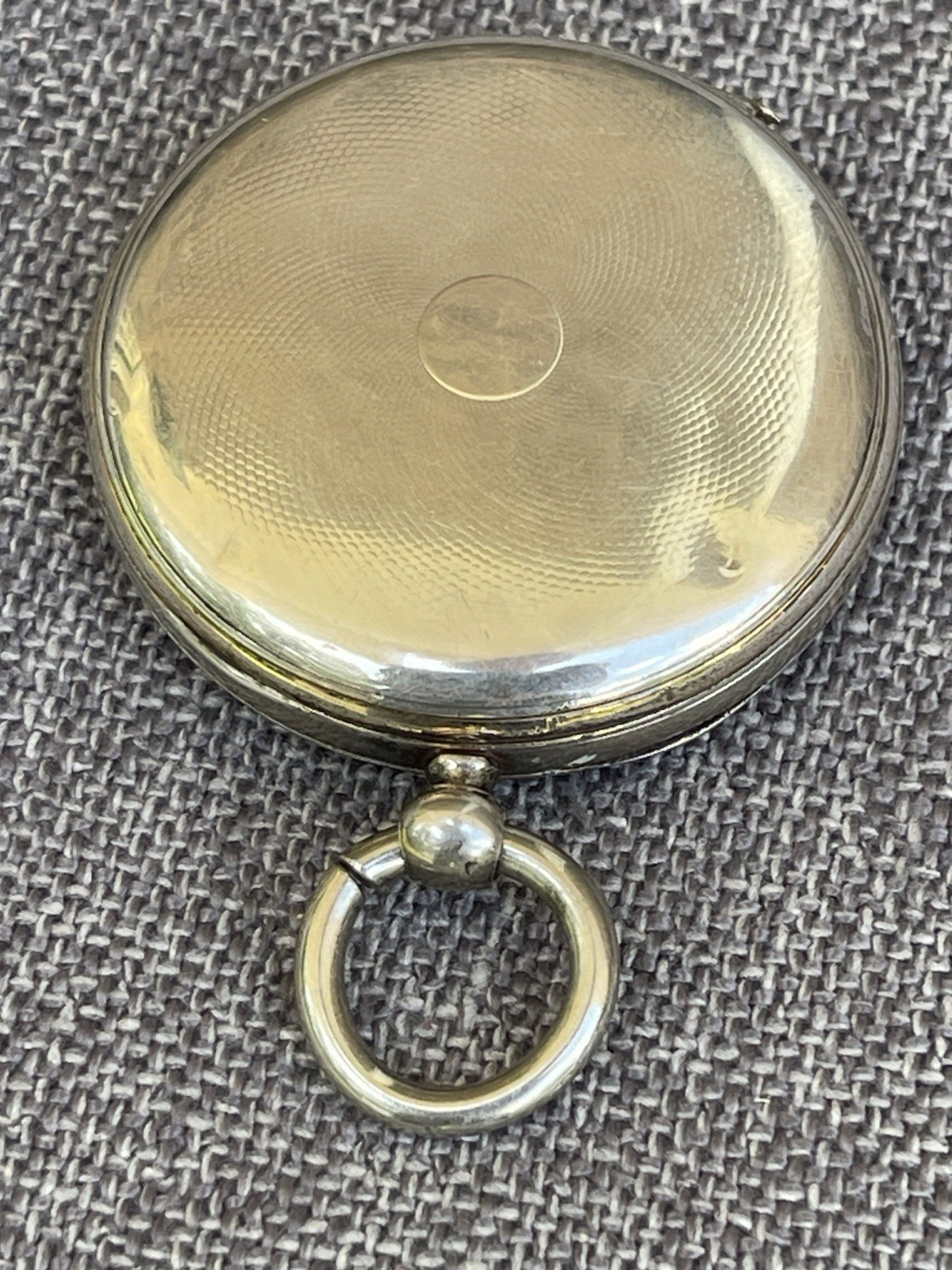 Antique Silver Key Wind Swiss Pocket Watch Cylinder 44mm Runs