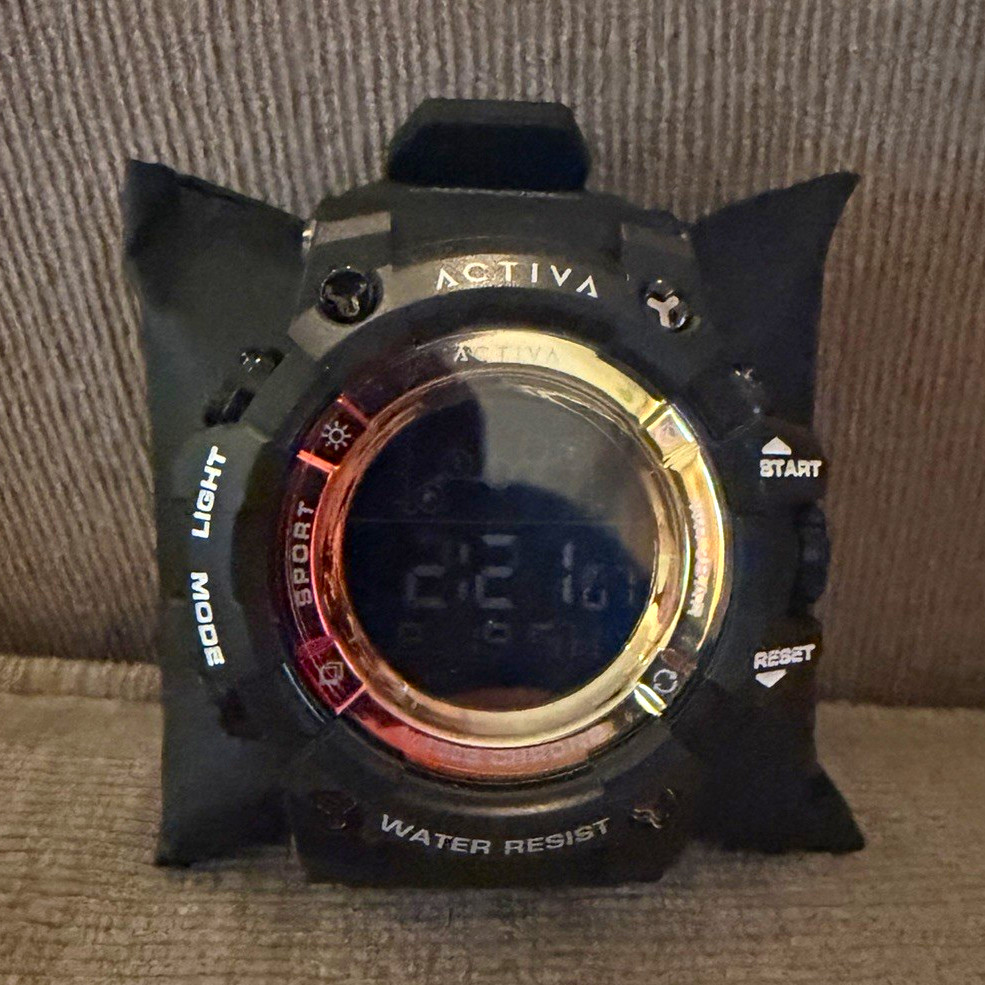 ACTIVA x Invicta Quartz Digital Watch Backlight Water Resistant Black Rubber