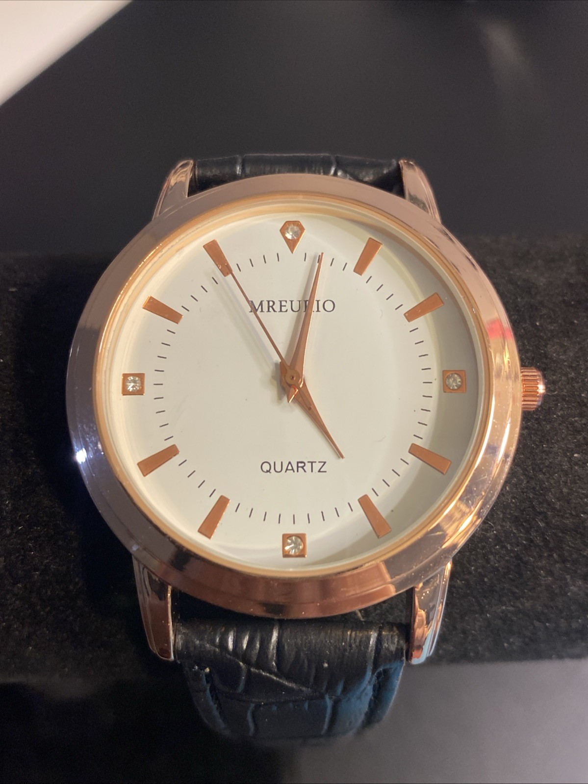 Beautiful LARGE FACE Rose Gold tone MREURIO EET8599G-RG men’s watch New Battery