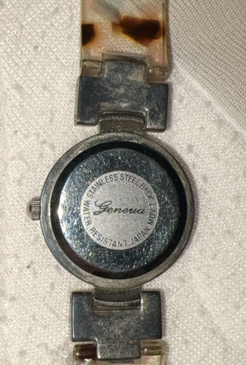 Geneva Stainless Steel, Water Resistant, Crystal Watch
