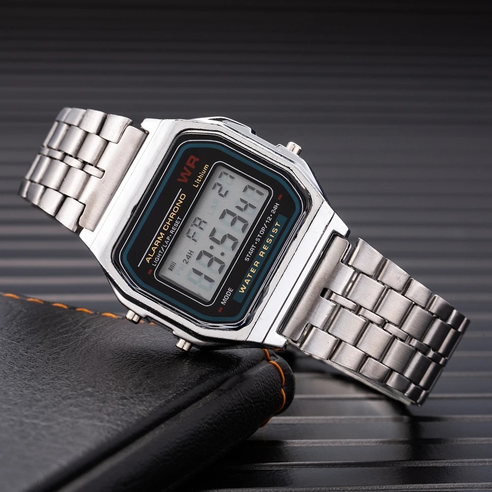 2x Elegant DIGITAL Stainless Steel Date Waterproof Luxury GOLD Men’s Watch