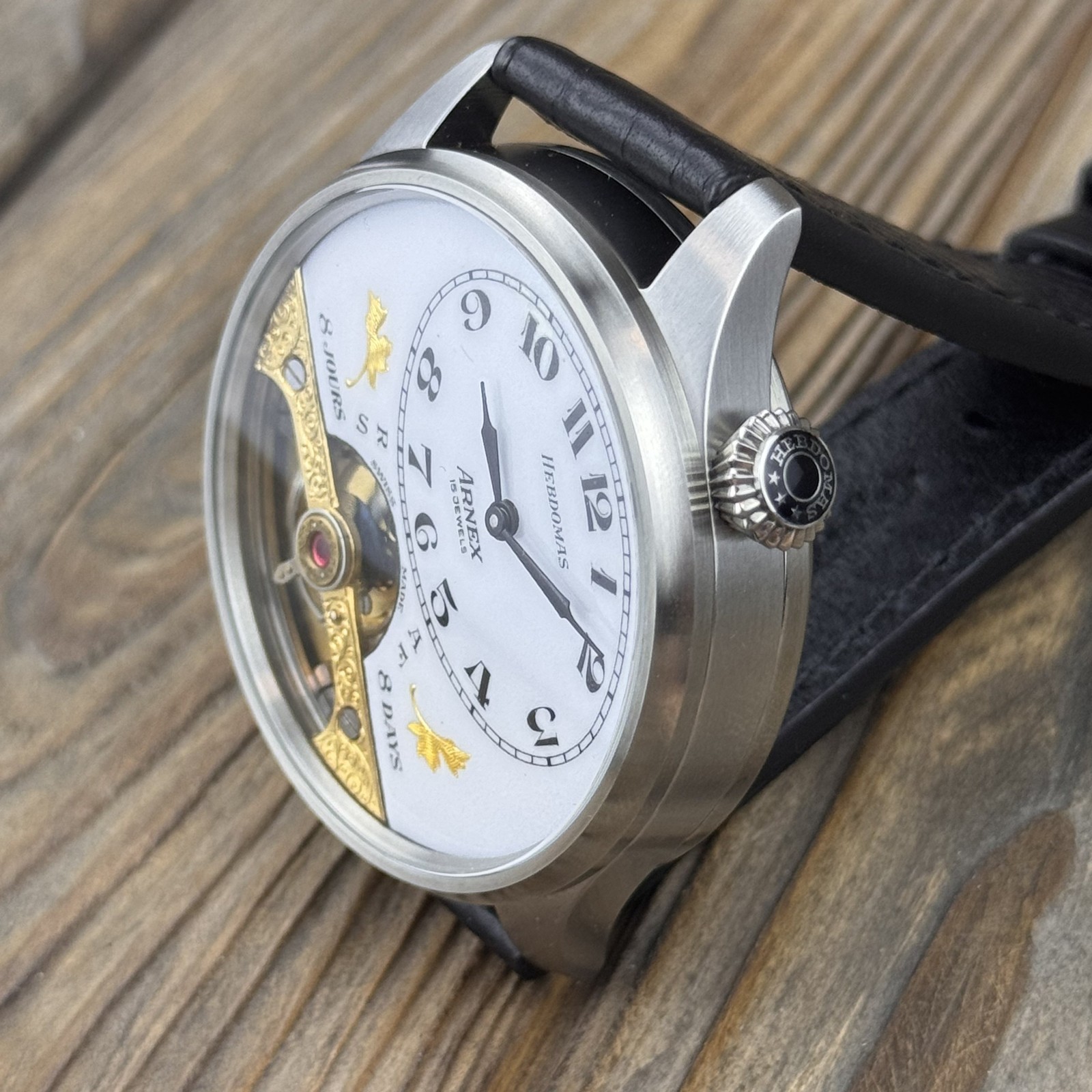 Marriage Watch With Hebdomas 8 days Pocket Movement Openheart, Enamel Dial, 48mm