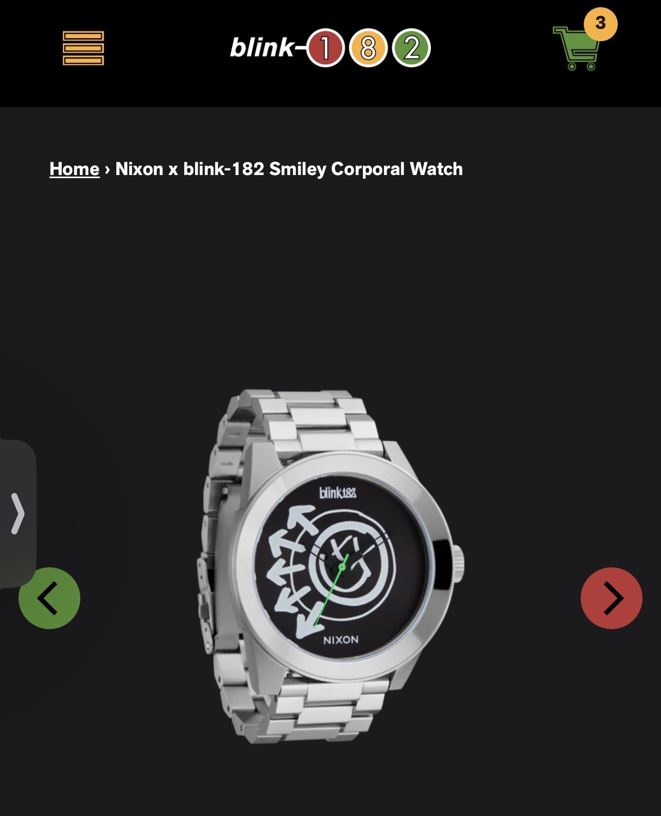 Nixon x blink-182 Smiley Corporal Watch Untitled Preorder