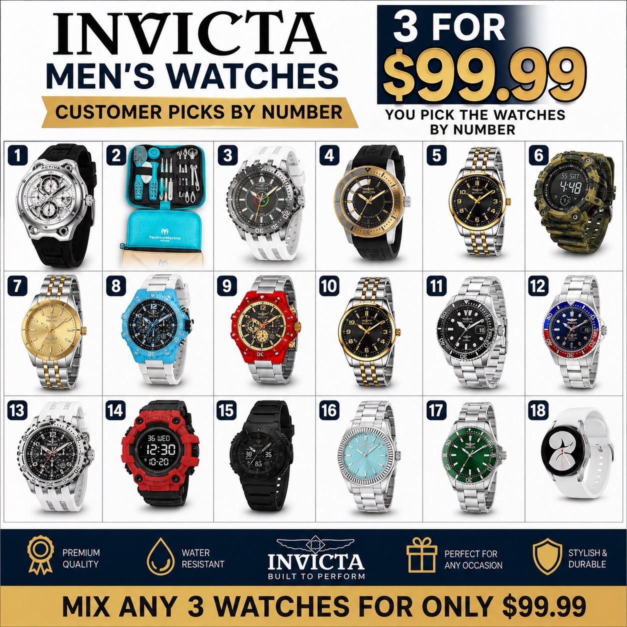 invicta watches bundleInvicta Watch Bundle Pick Any 3 for $99.99 Men’s Watches