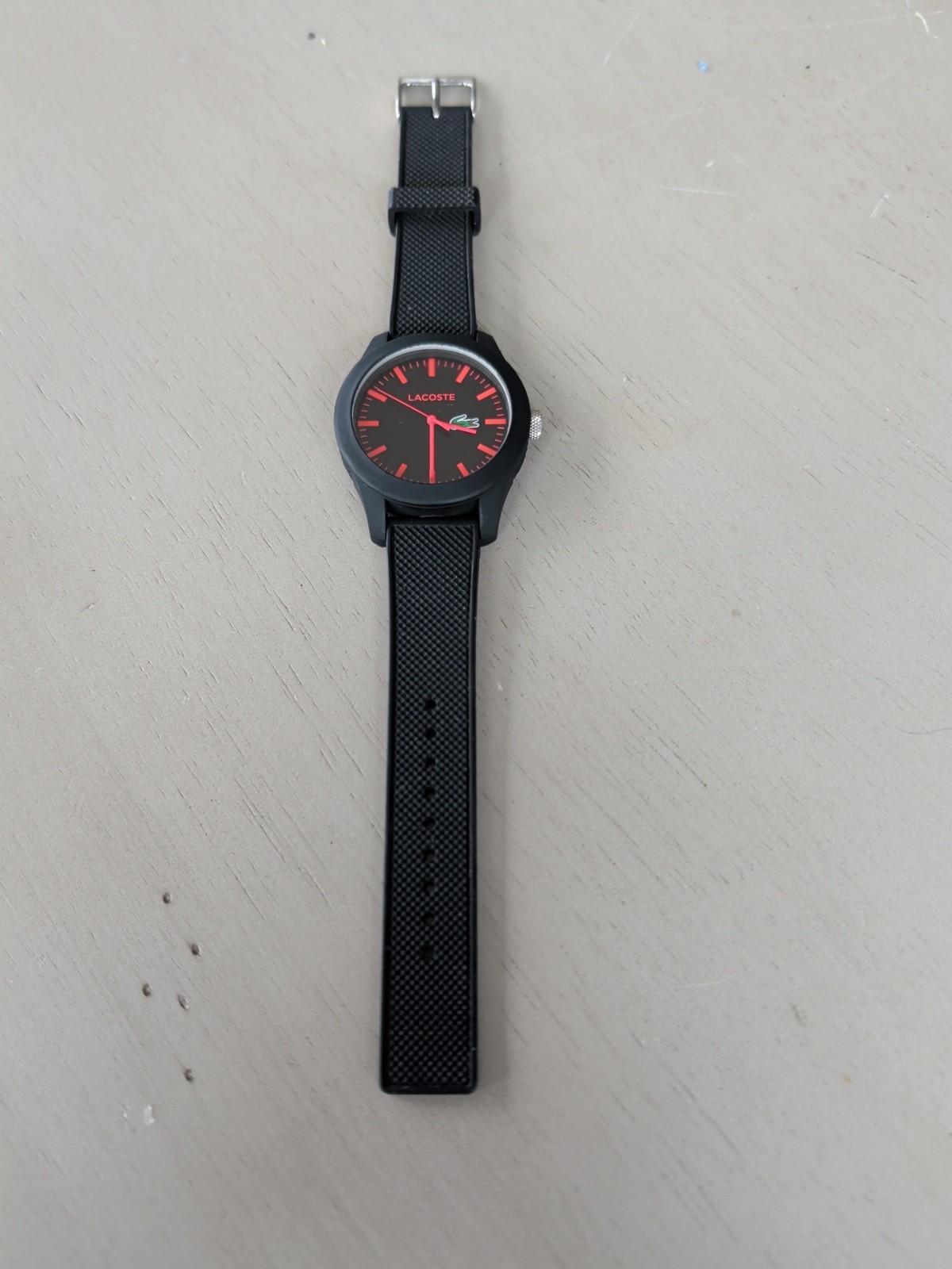 LACOSTE Wristwatch LC.79.1.47.2788 black dial orange/red New Crystal And Batter