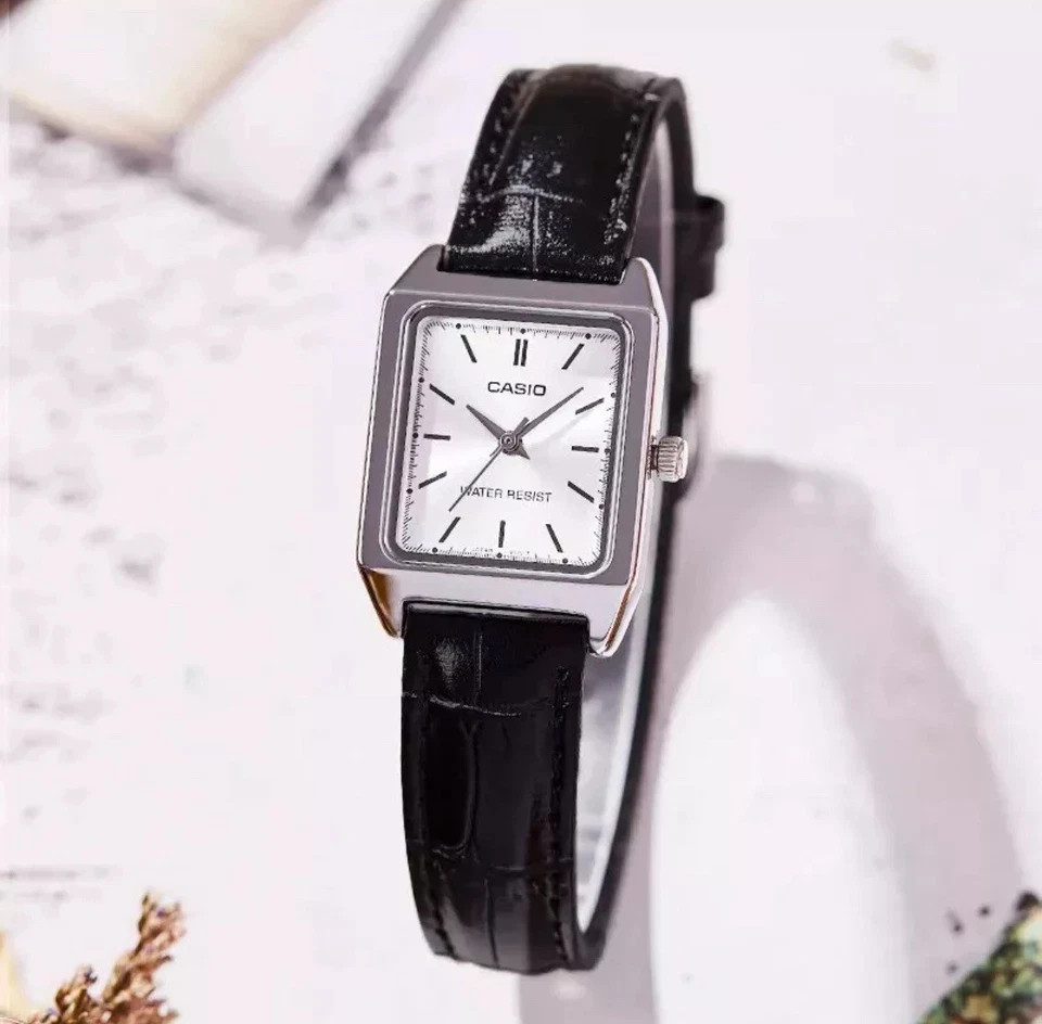 Casio LTP-V007L-7E1U Womens Black Leather Vintage Watch
