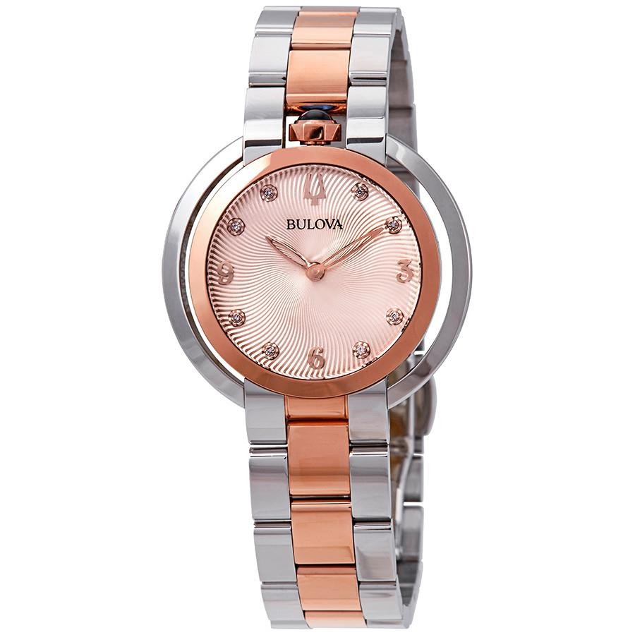 Bulova 98P174 Ladies Two Tone Diamond Set Dial Rubaiyat Collection RRP £369.00