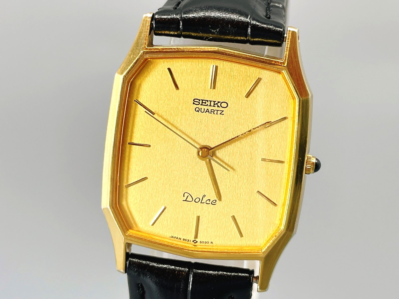 Vintage 1985 [Mint] Seiko Dolce 9531-5030 Men’s Gold Dial Quartz Watch -US STock