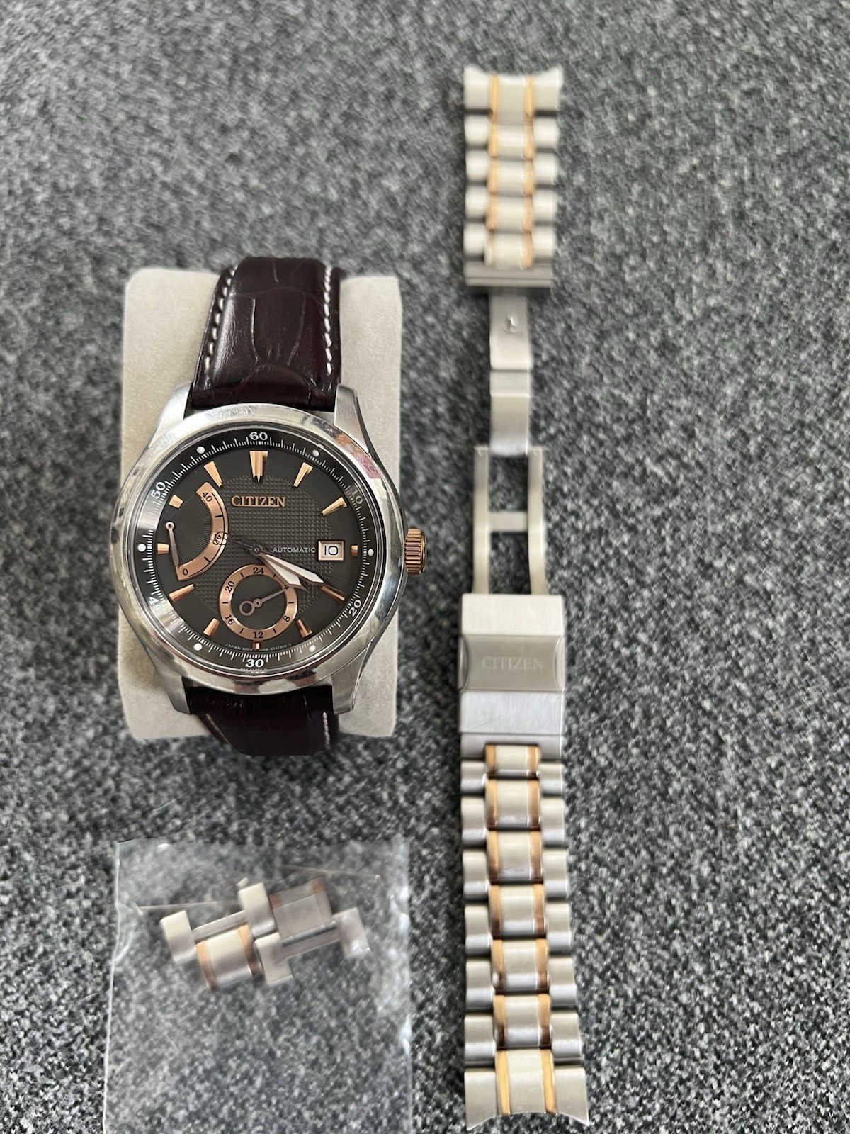 Citizen Signature Collection Automatic 40mm 100m Black Dial Brown Leather Date
