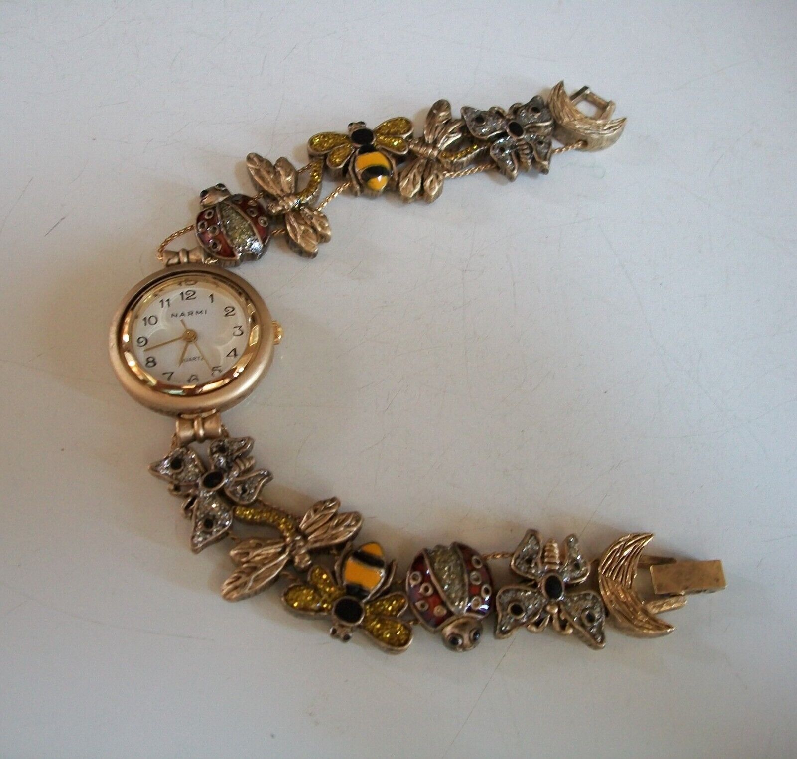 Women’s Number Dial Ladybug, Butterfly, Bee Gold & Silver Finish Fashion Watch