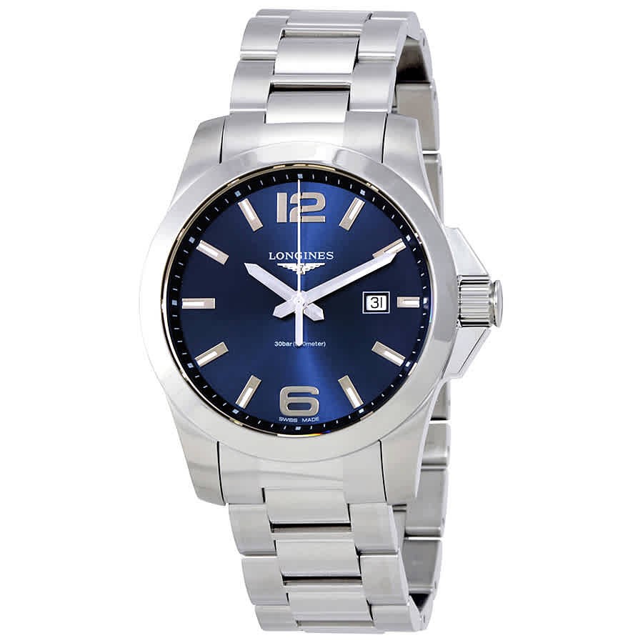 Longines Conquest Blue Dial Stainless Steel Men’s 43mm Watch L37604966