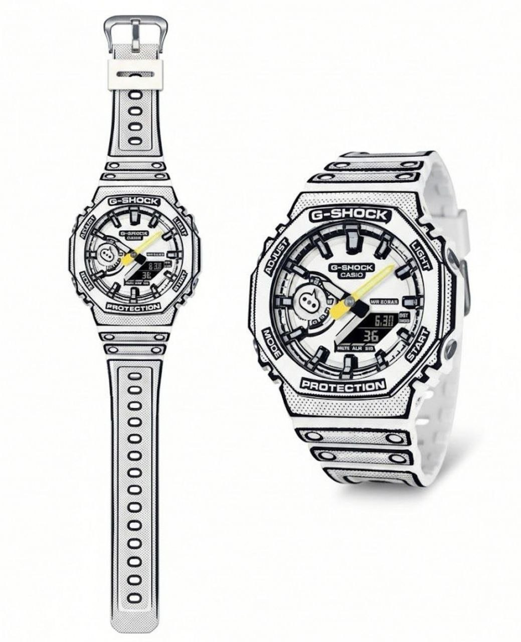 G-Shock GA-2100MNG-7A White Mens Watch Limited Special Edition Manga Style Rare