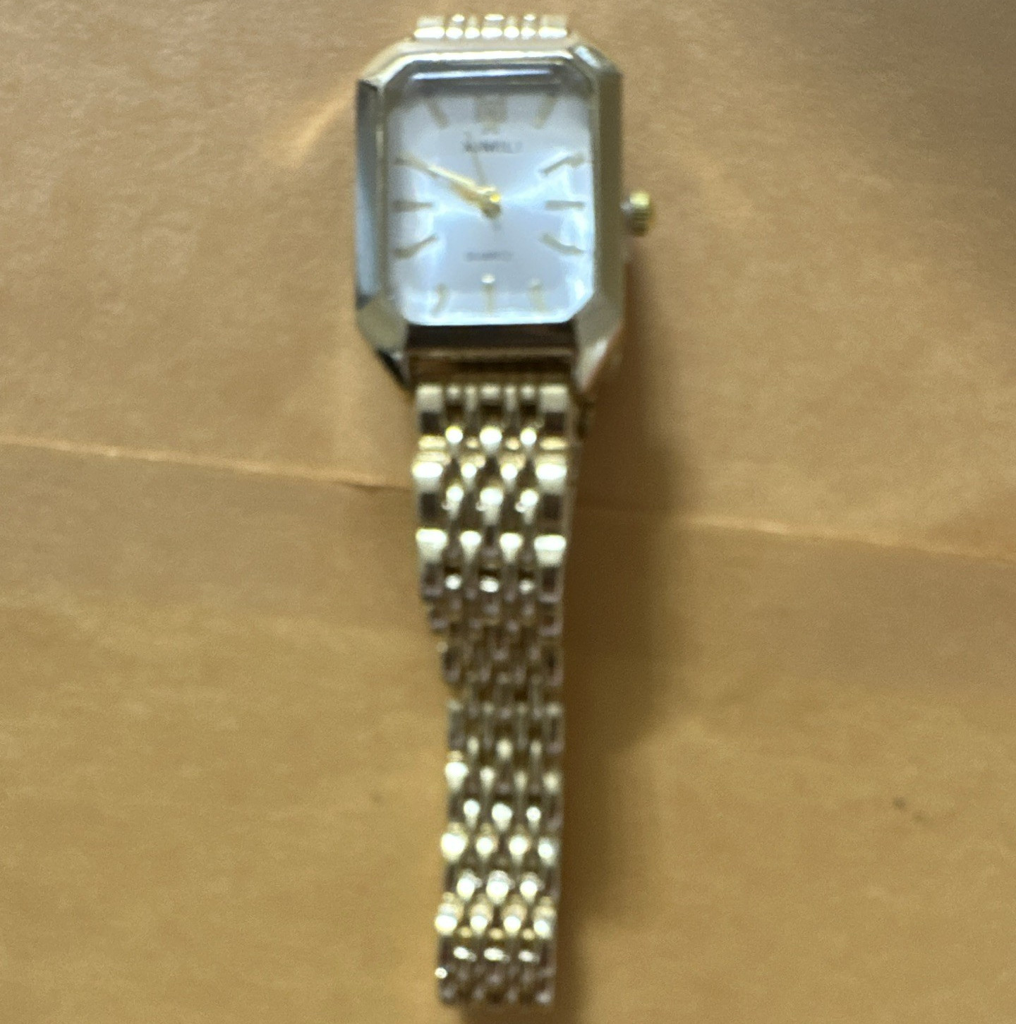 Ximili Women’s Quartz Analog Gold Tone Rectangle Bracelet White Dial 12-Hr
