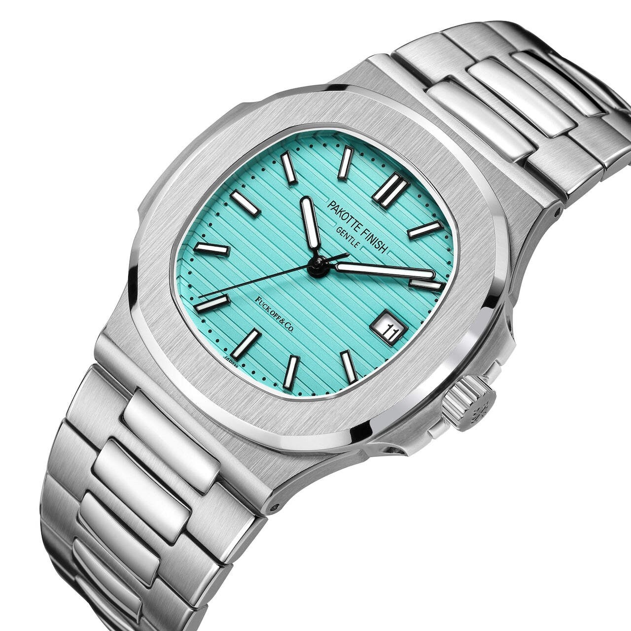 PAKOTTE FINISH do-shimasu? model Silver×FO Blue Quartz Watch VJ42 Sapphire glass