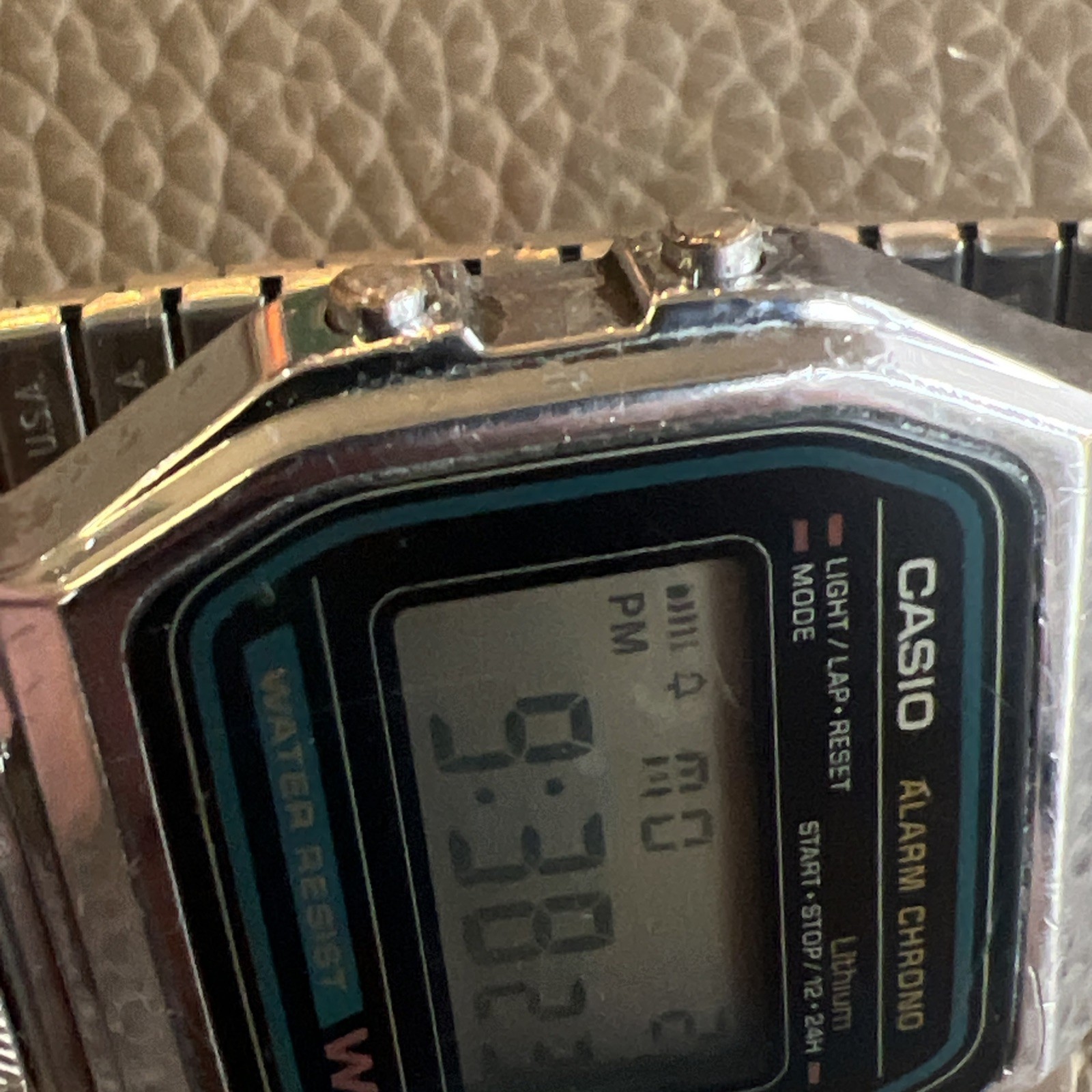 Vintage Casio WR 593 A158W Alarm Chronograph Running