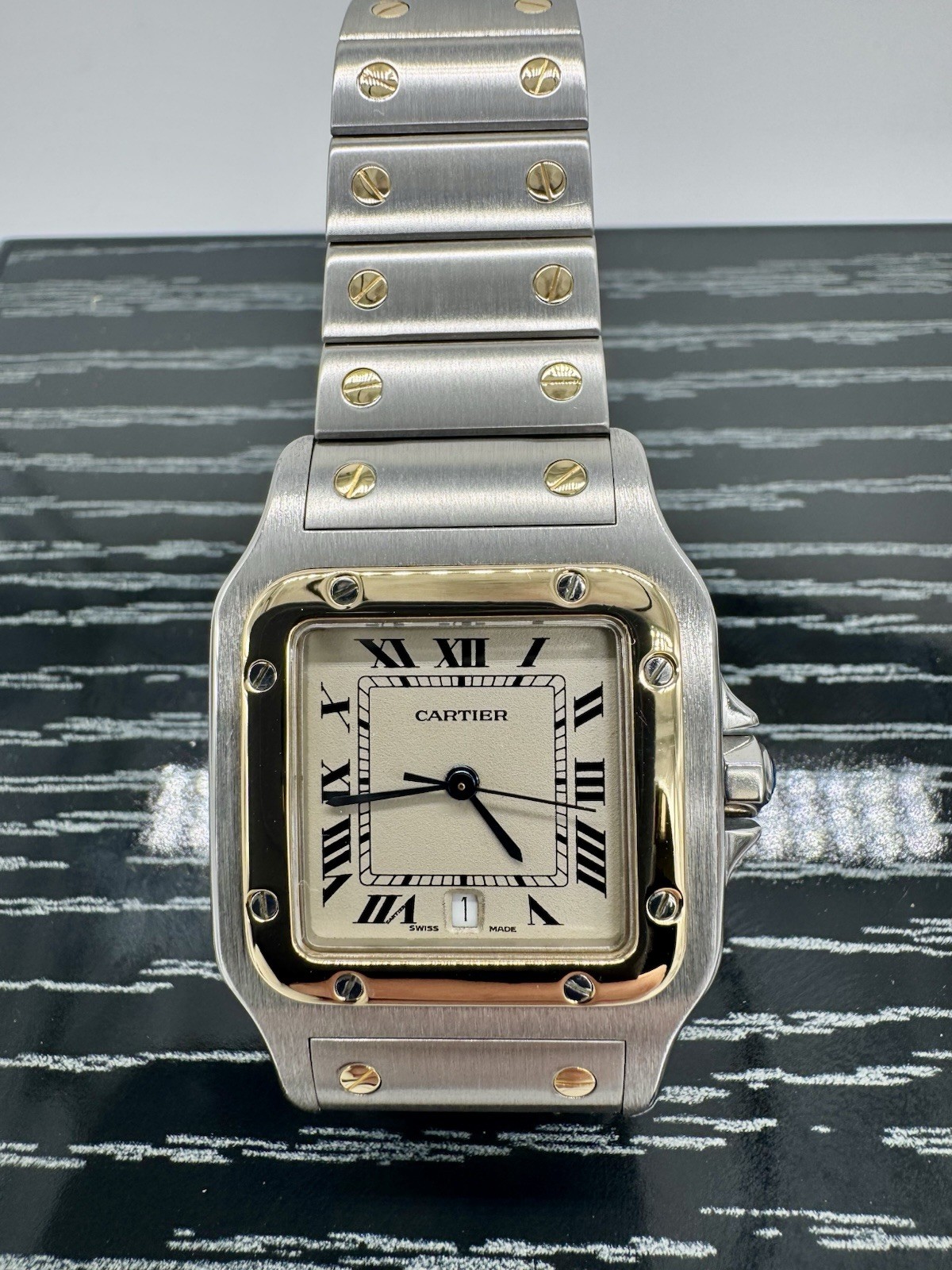 Cartier Santos Galbee 187901 Quartz Watch 29mm Two-Tone 18k Stainless Steel