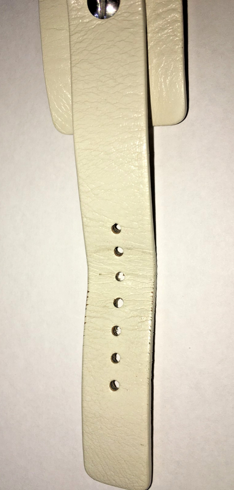 Fossil Big Tic Womens Watch 32mm Silver Tone White Leather New Battery