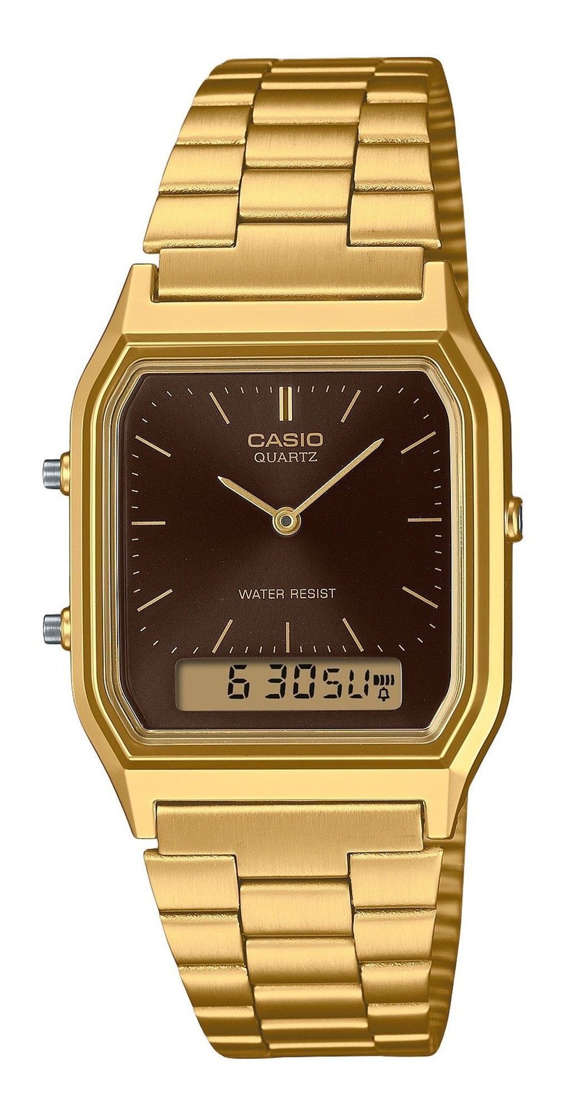 Casio Vintage Stainless Steel Brown Dial Quartz AQ-230GA-5A Unisex Watch
