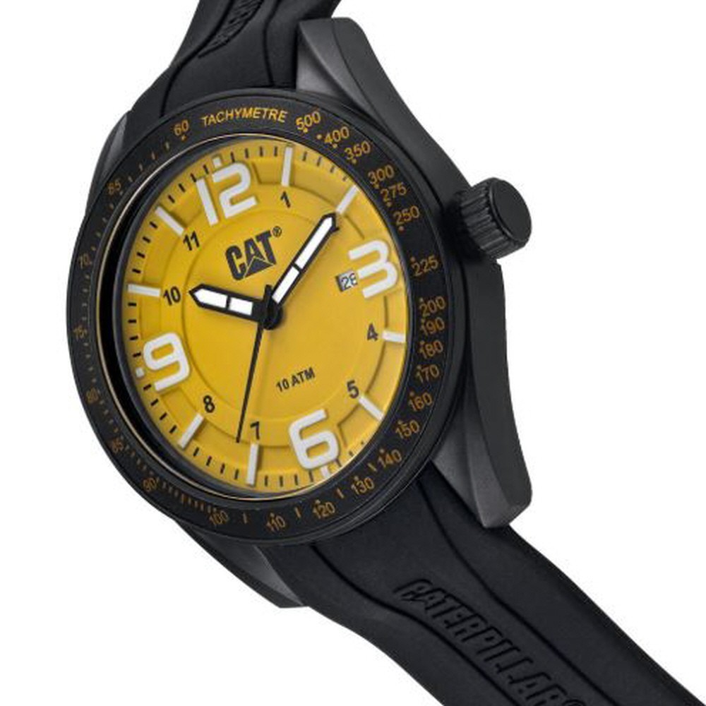 CAT Caterpillar Oceania Men’s Watch Yellow Dial Black Case LQ.161.21.732