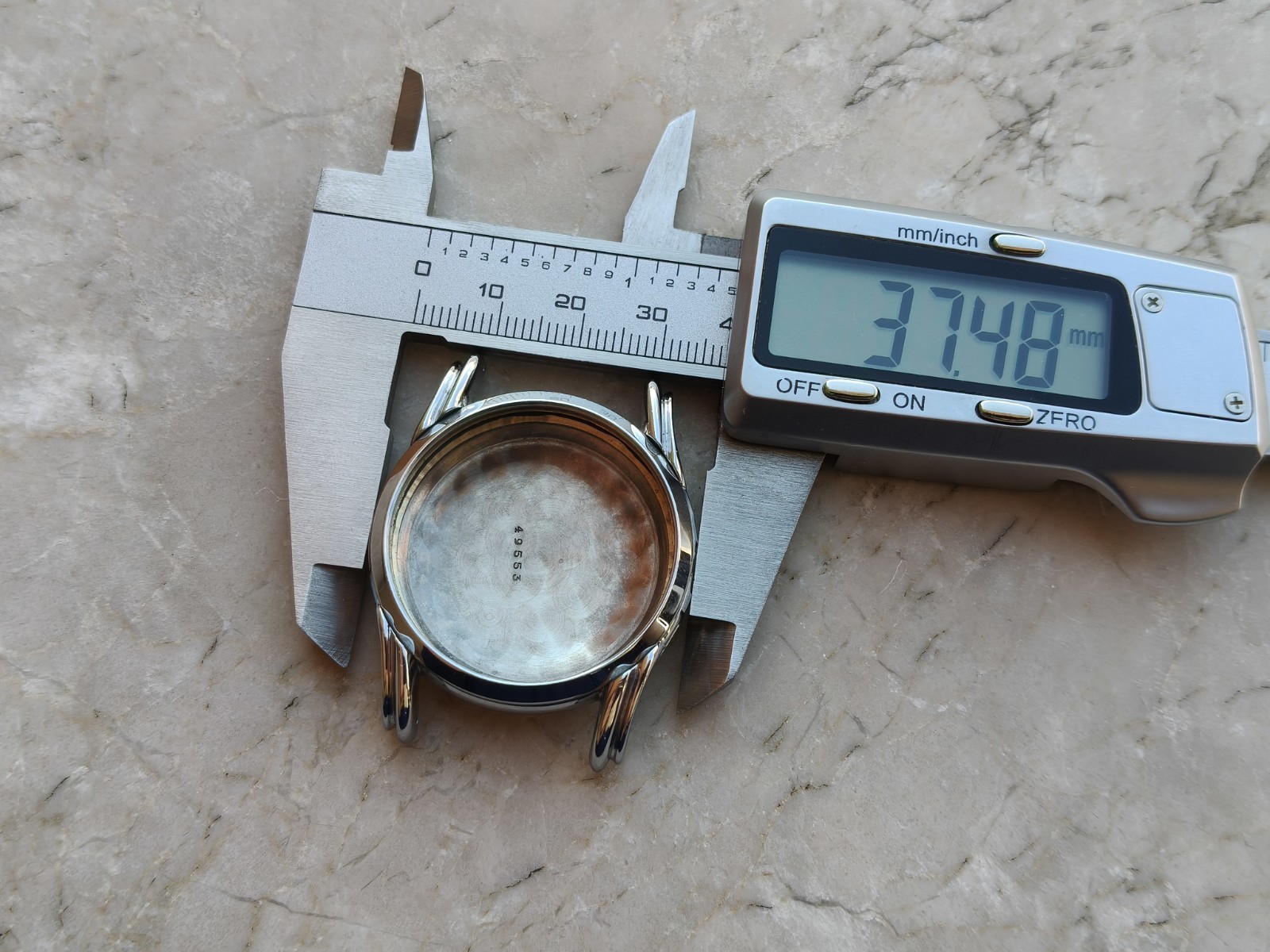 40/50s RARE CHRONOGRAPH WATCH CASE WATCH CASE 37.5mm FANCY LUGS!