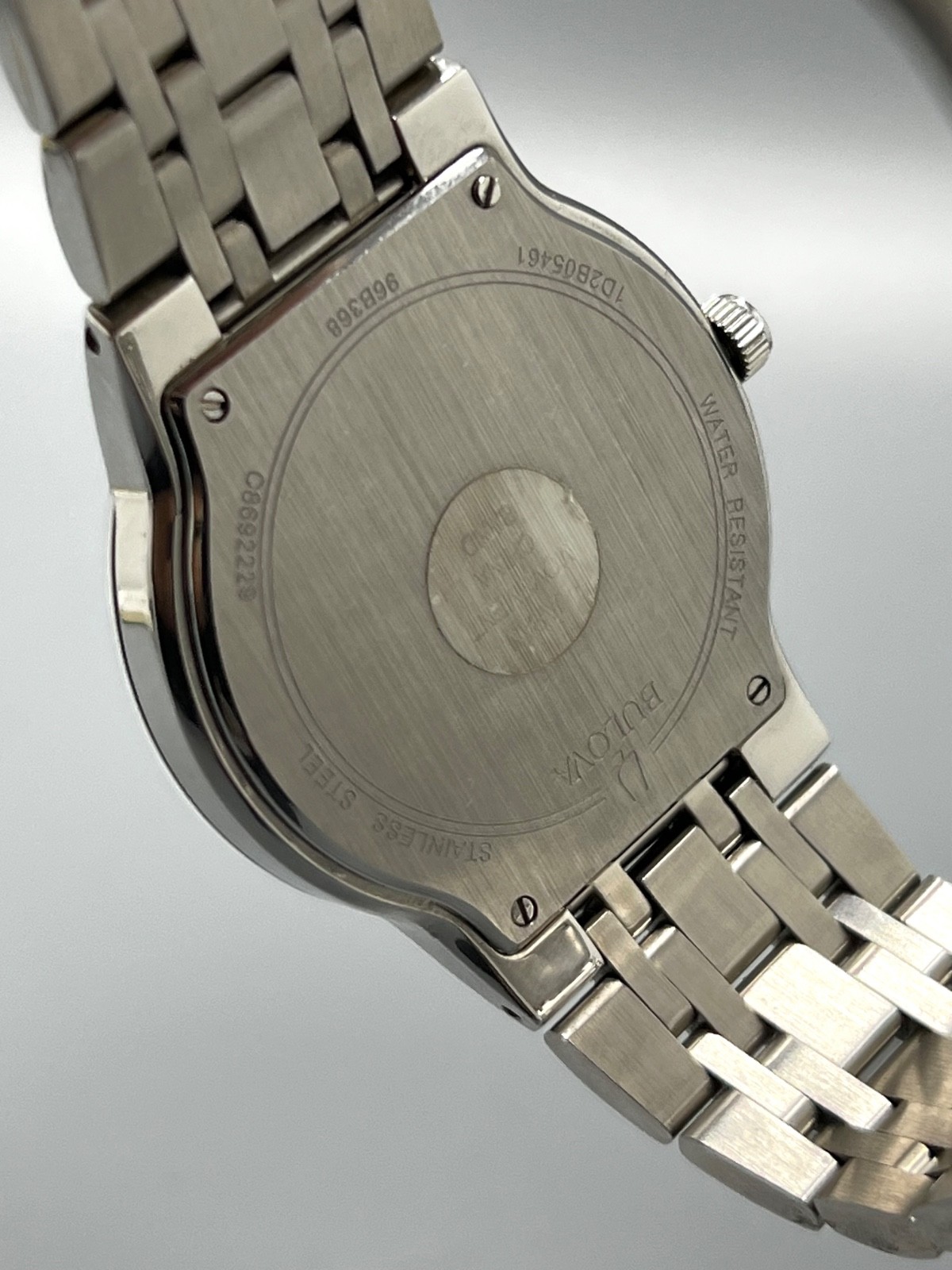 Bulova Men’s Futuro Quartz Silvertone Stainless Steel Bracelet Watch 96B368