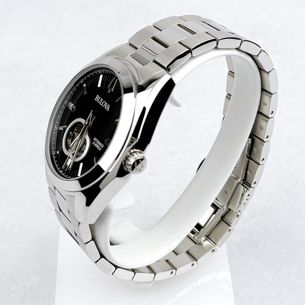 Bulova 96A270 Men’s Surveyor Automatic Black Dial Stainless Steel Watch 42mm