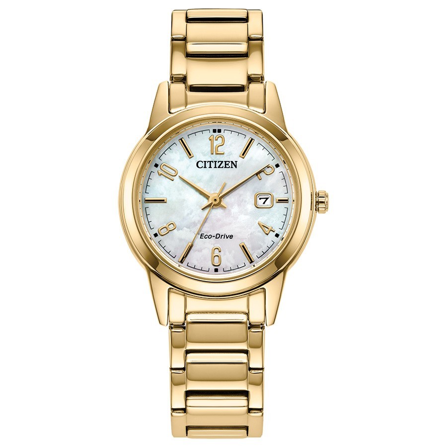 Citizen Women’s Classic Date Indicator Eco-Drive Gold Watch 29MM FE1242-78D
