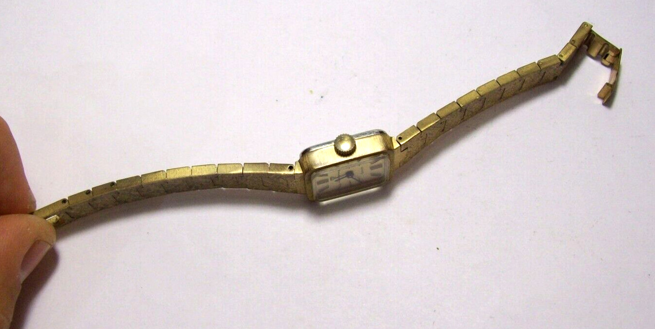 Jules Jurgenson Brass Ladies Watch Vintage 17-Jewel Swiss Mechanical Runs Great