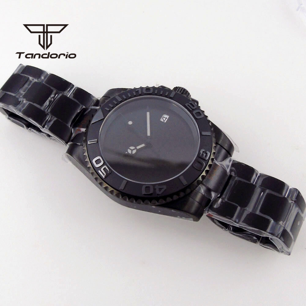 40mm Black PVD Automatic Men Watch Sapphire Glass NH35A PT5000 Sterile Dial Date