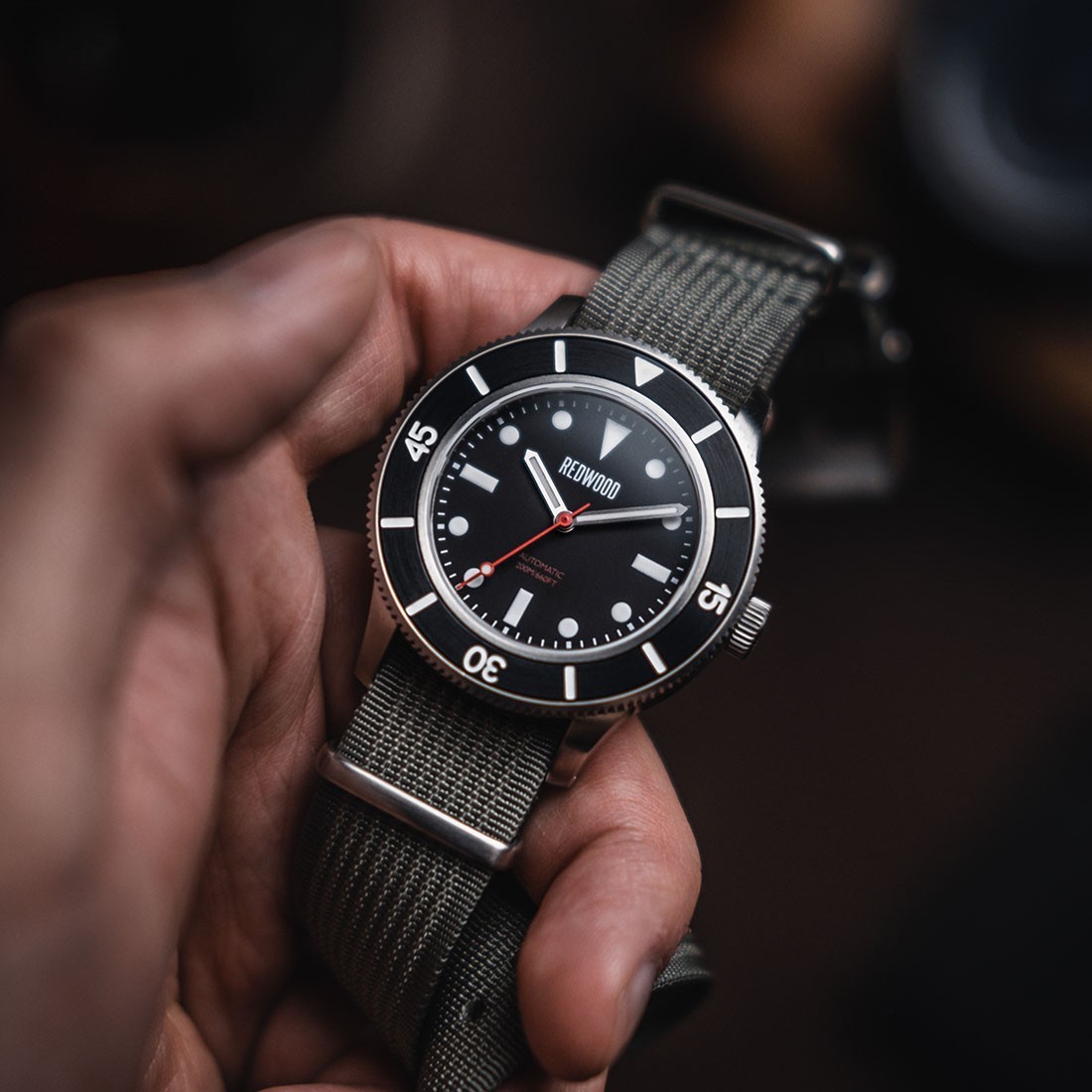Redwood Tactical v3 Solar Black Steel Fabric Grey Military Men’s Watch