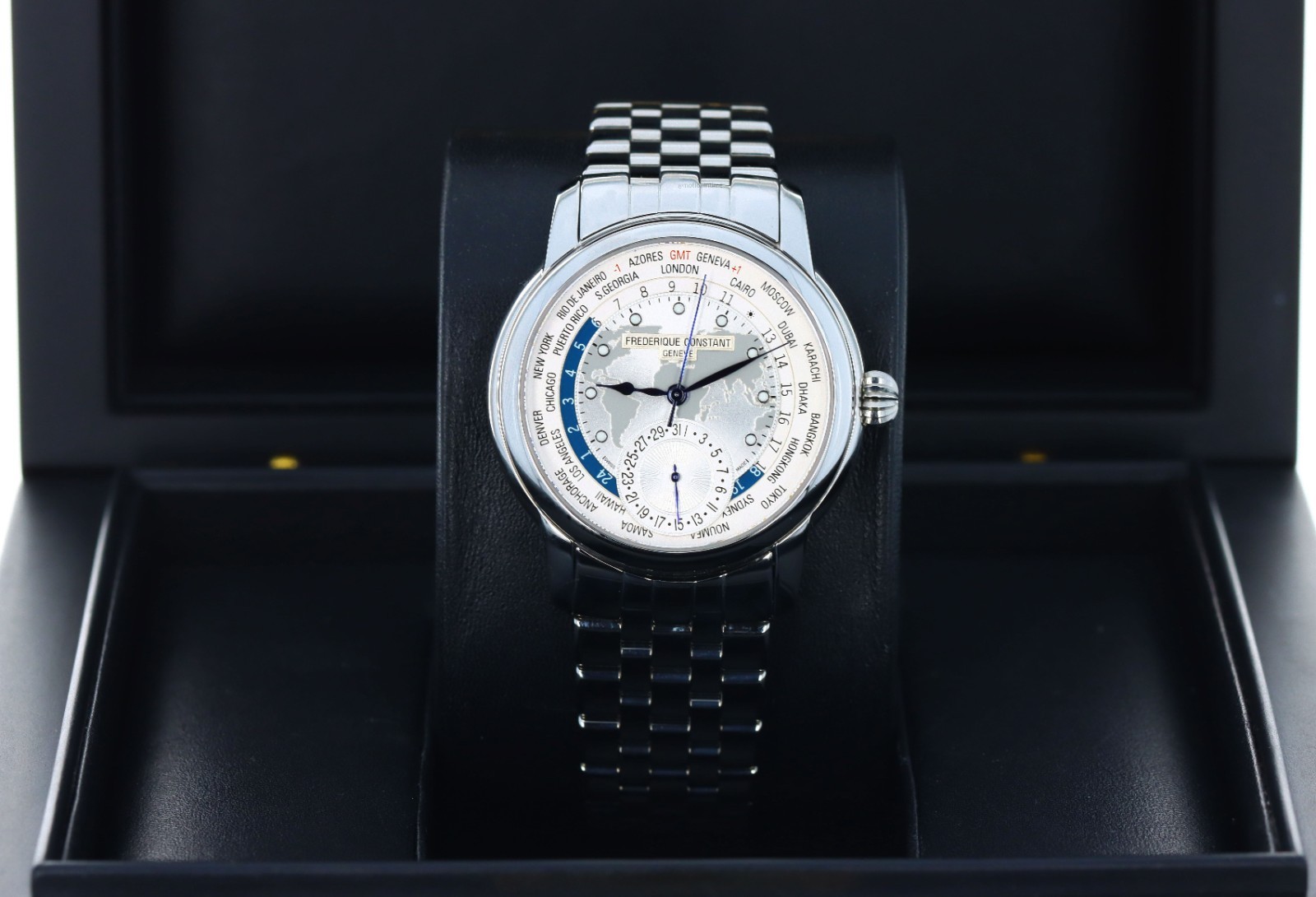 Frederique Constant Classic Worldtimer Manufacture -Stainless Steel FC-718WM4H6B