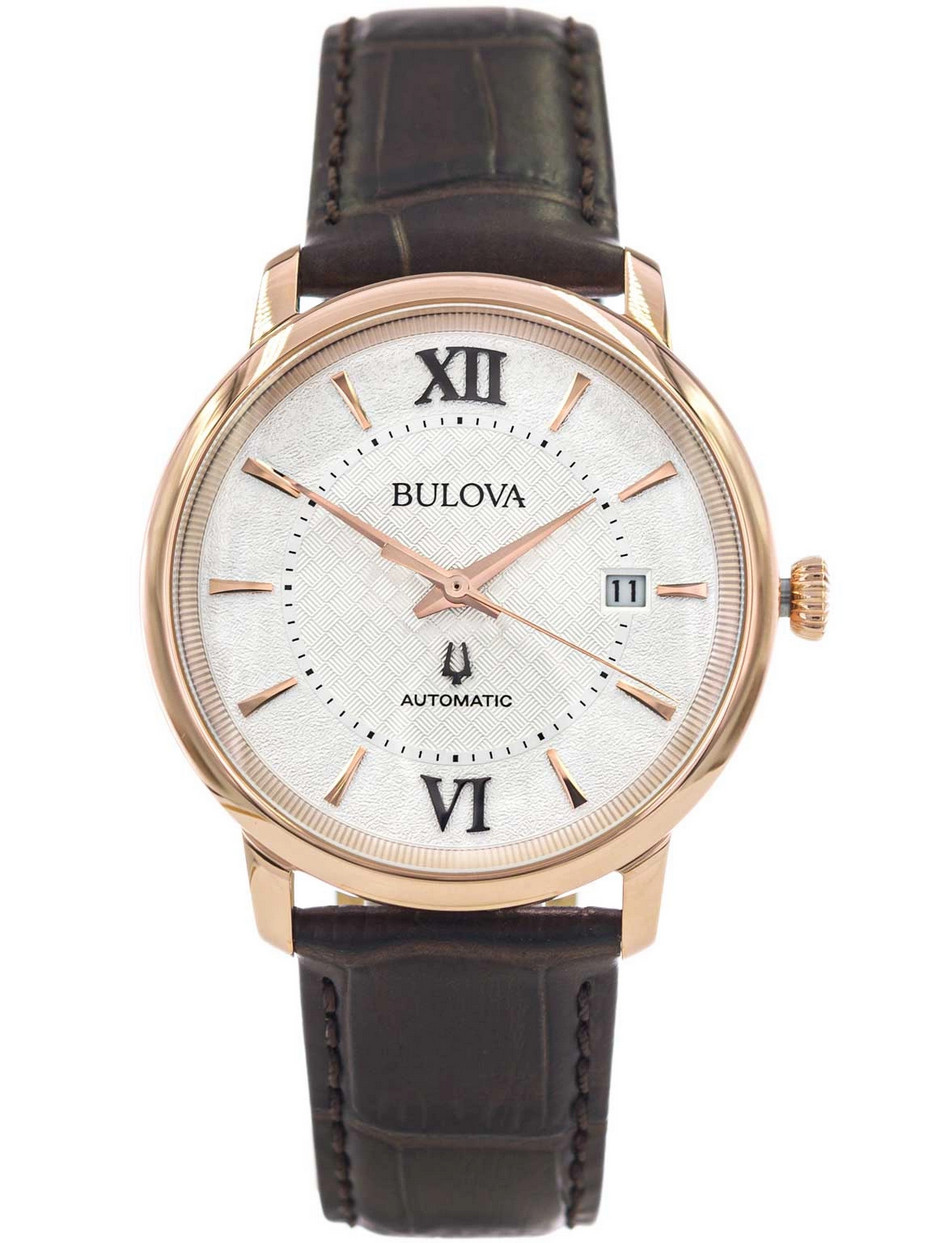 Bulova Hudson Automatic Sapphire Crystal Rose Gold Tone Men’s Watch 97B225