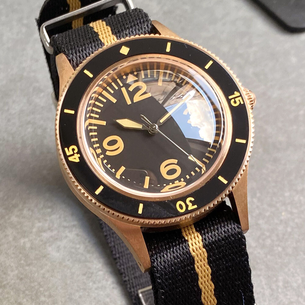 40mm 50-Fathoms CUSN8 Solid Bronze Japan NH35 PT5000 Automatic Watch for Men