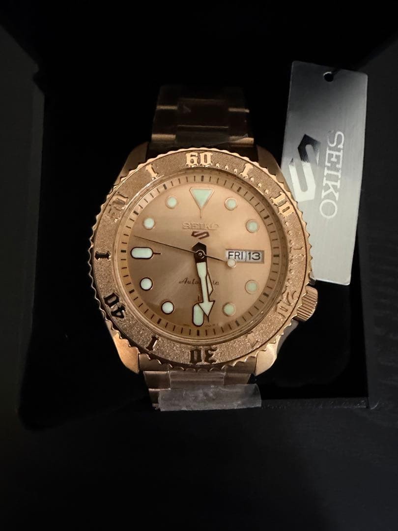 Seiko 5 Sports Automatic Watch SRPE72K1 Pink Gold Stainless Steel