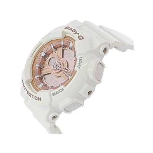Casio Women’s BA-110-7A1CR Rose Gold Analog-Digital White Resin Band Watch