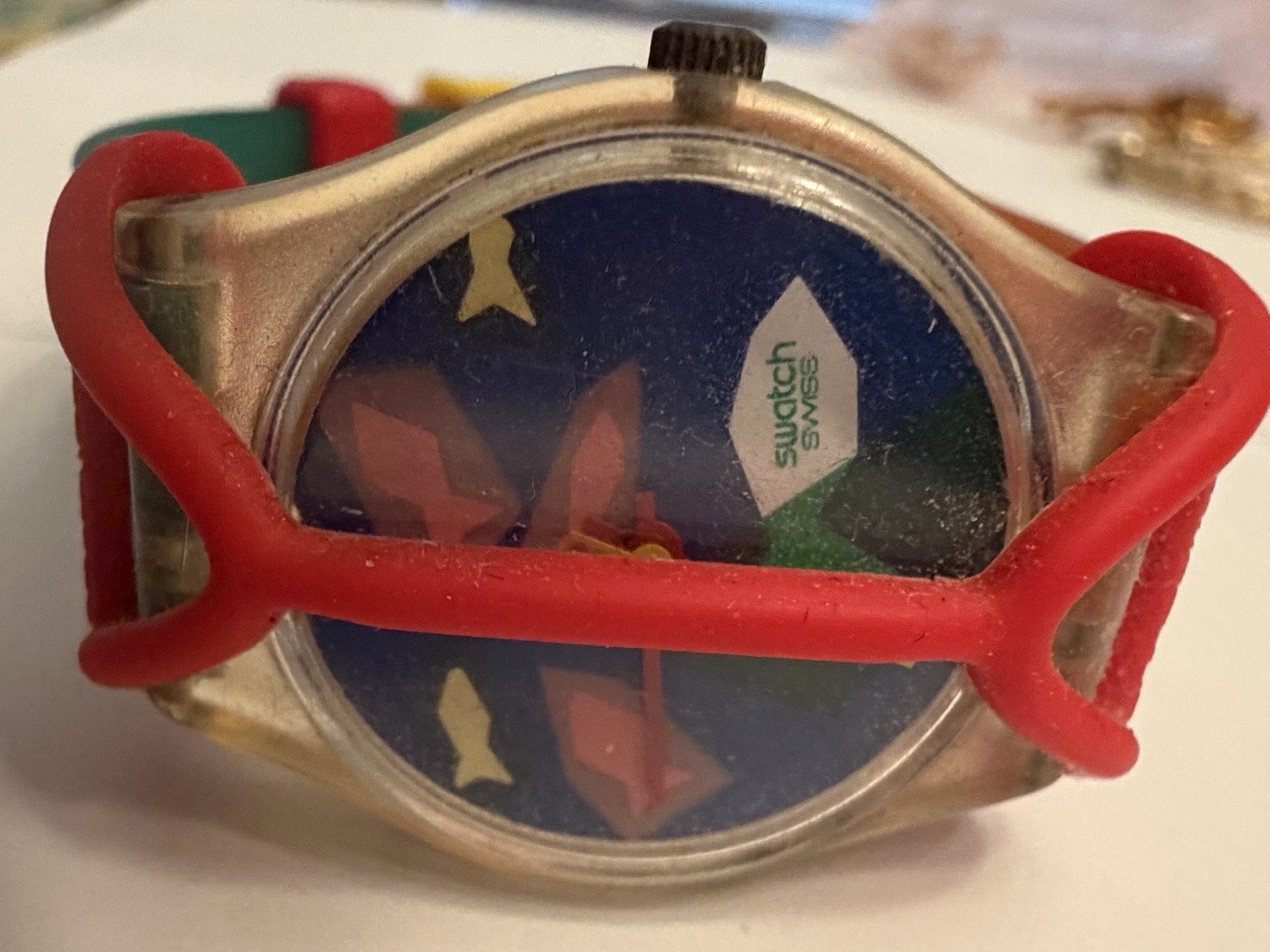 Vintage Swatch Aqua Dream Watch 1986 Women’s Green Red Blue Dial