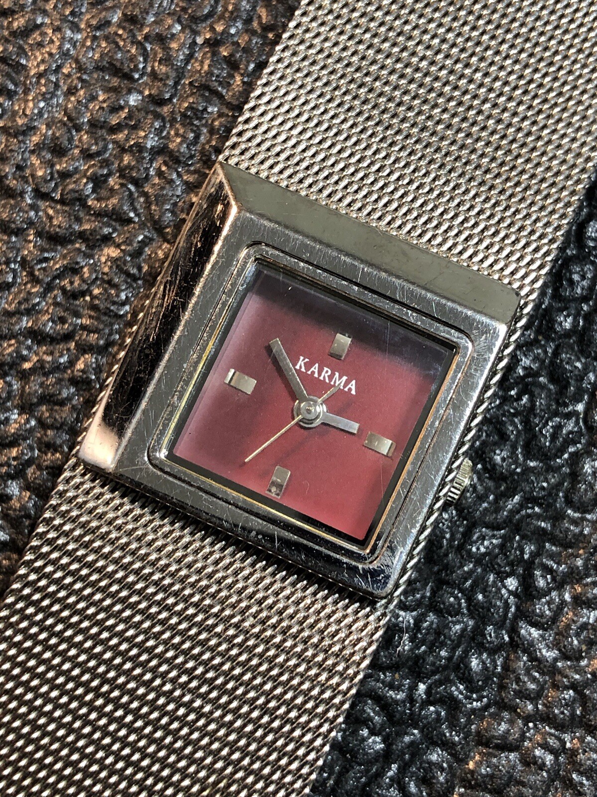 Vtg. Anallergico Styled In Italy Karma Women’s Square Watch Stainless Steel Band