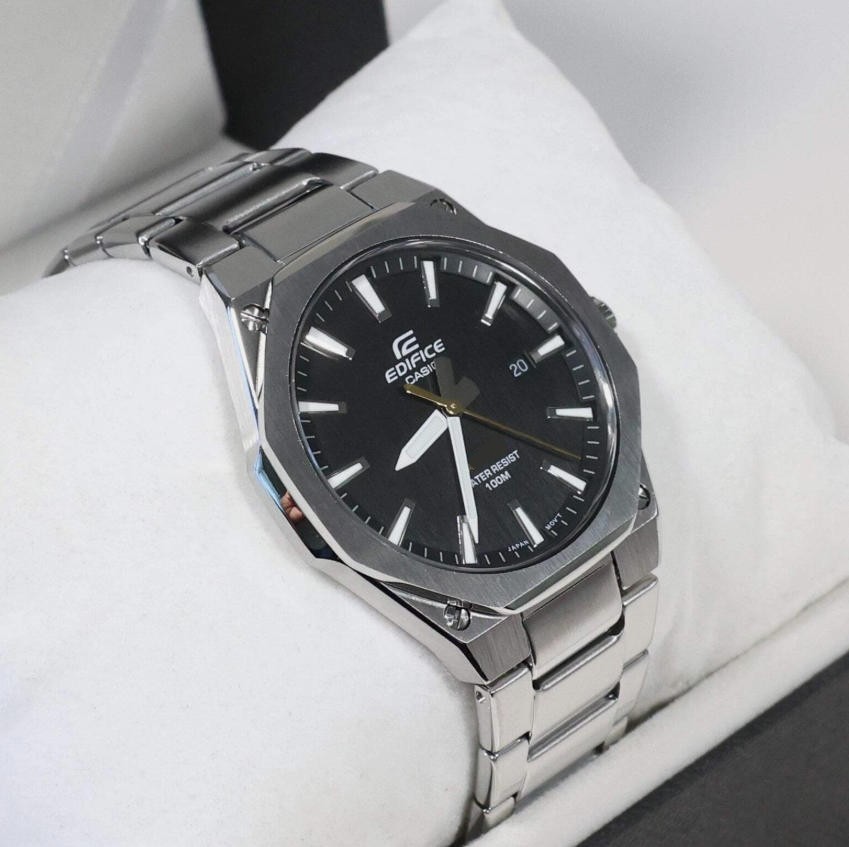 Casio Edifice Men’s Black Dial Stainless Steel Sports Watch EFR-S108D-1AVUEF