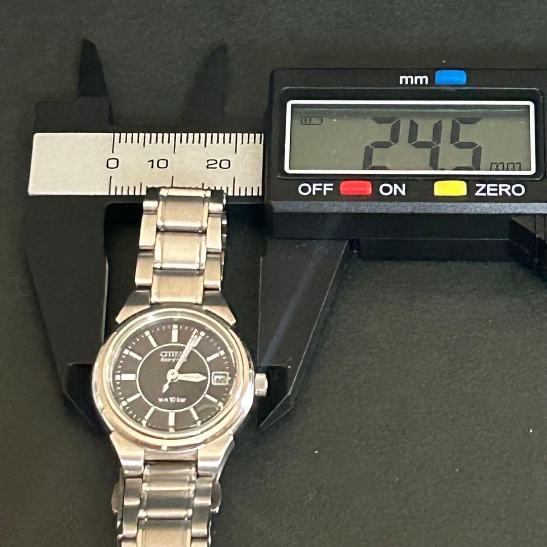 CITIZEN Eco Drive Womens Watch Black Dial 24.5mm Engraved Back
