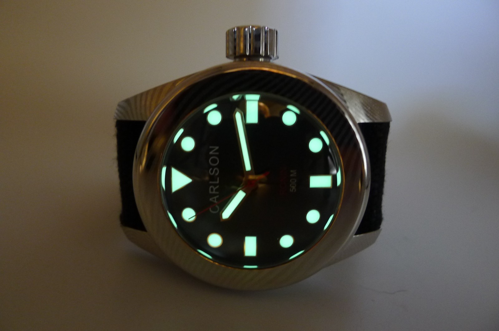 CARLSON RONIN 500M DAMASCUS STEEL DIVER SWISS ETA 2824 47MM VDB KAVENTSMANN