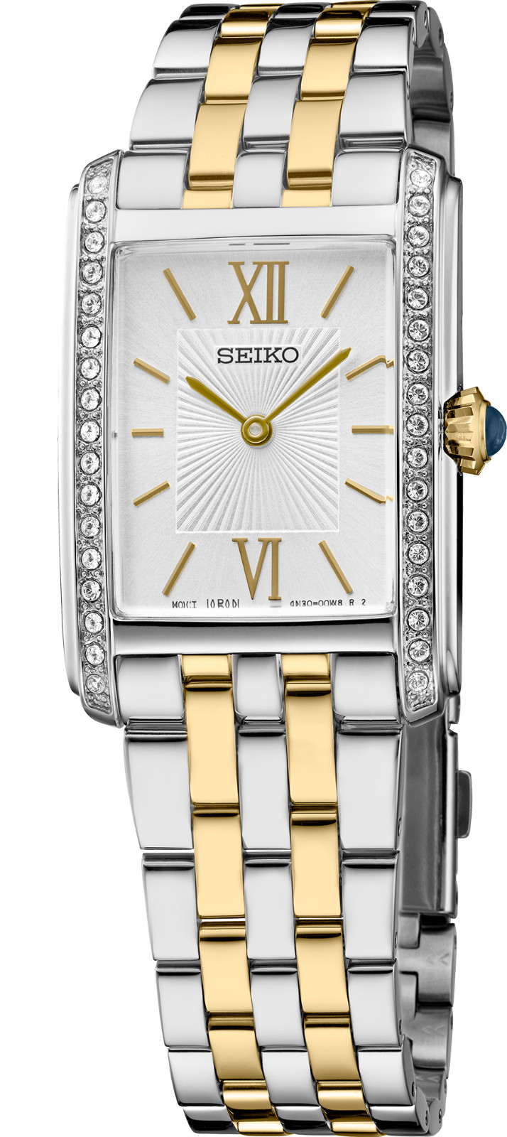 Seiko Crystals Two Tone Silver Dial Quartz Stainless Steel Women’s Watch SWR093